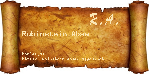 Rubinstein Absa névjegykártya